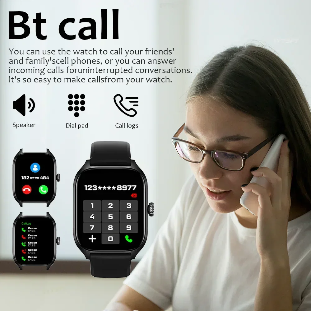 2024 Smart Watch Bluetooth Call Music Multiple Sports Mode Message Reminder Game Smartwatch For Men Women Android iOS Phones