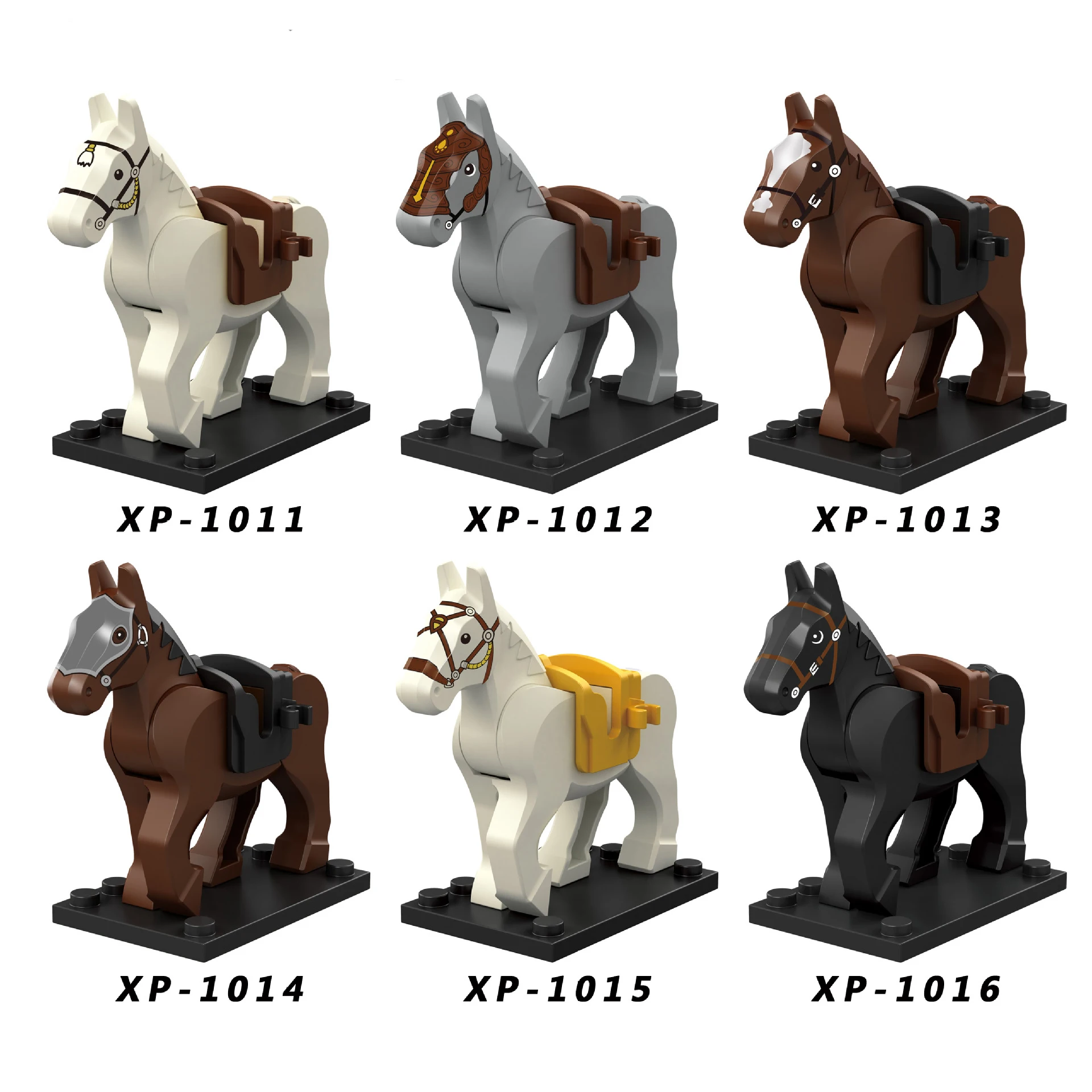 Military Building Blocks Solider Figures Mount War Horse Saddle Reins Adults Children Gifts Toys Animal Accessories Equipments
