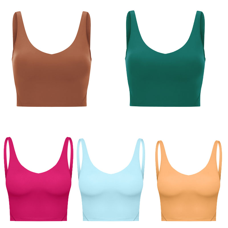 U Back Yoga Align Tank Tops Gym Clothes Women Casual Running Nude Tight Sports Bra Fiess Beautiful Underwear Vest Shirt