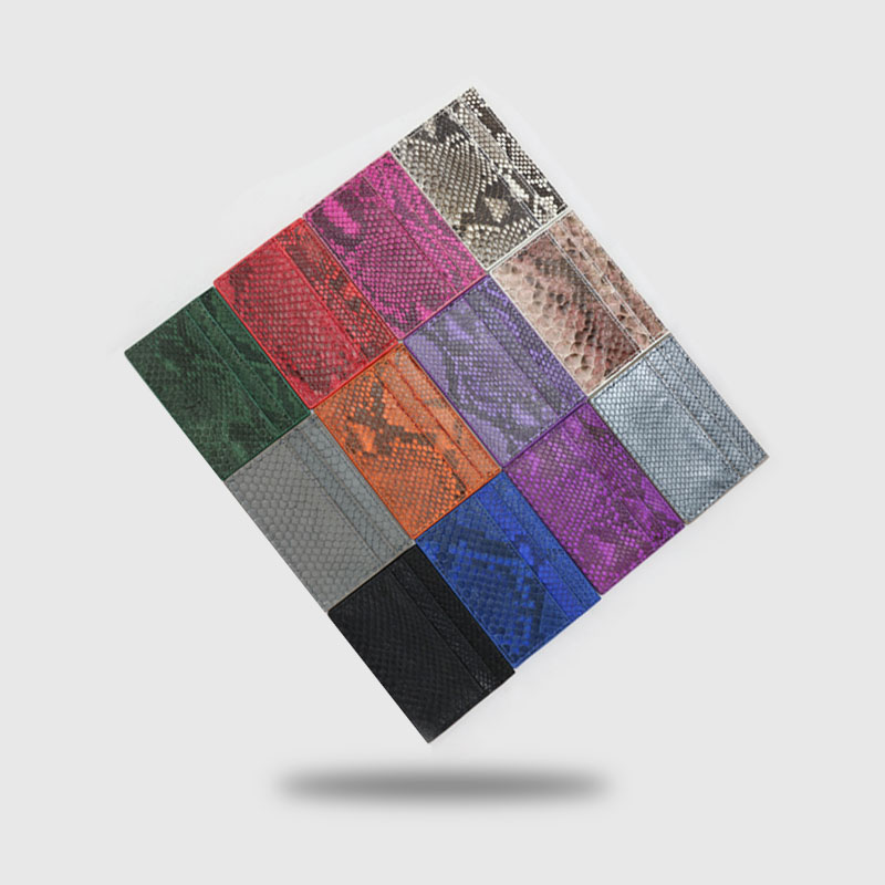 Custom Initials Luxury Genuine Ostrich Leather Credit Card Wallet Men Women Snake Leather Card Holder Case