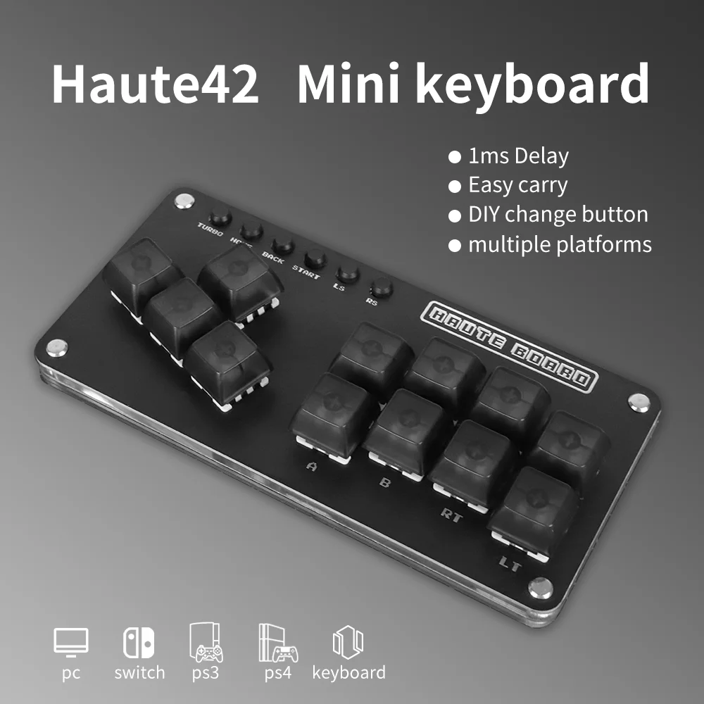 Haute42 Gamerfinger Hitbox Joystick Fight Stick Arcade Mini Hitbox Controller For PC/Ps3/ Ps4 /Nintendo Switch Game Keyboard