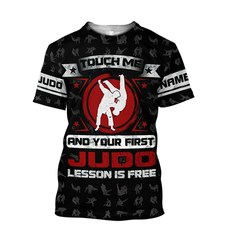 Men Kungfu Training Clothing Karate Fistfight Haruku Print s T Shirt Casual O neck Oversized Short Sleeve Women Sportwear 5