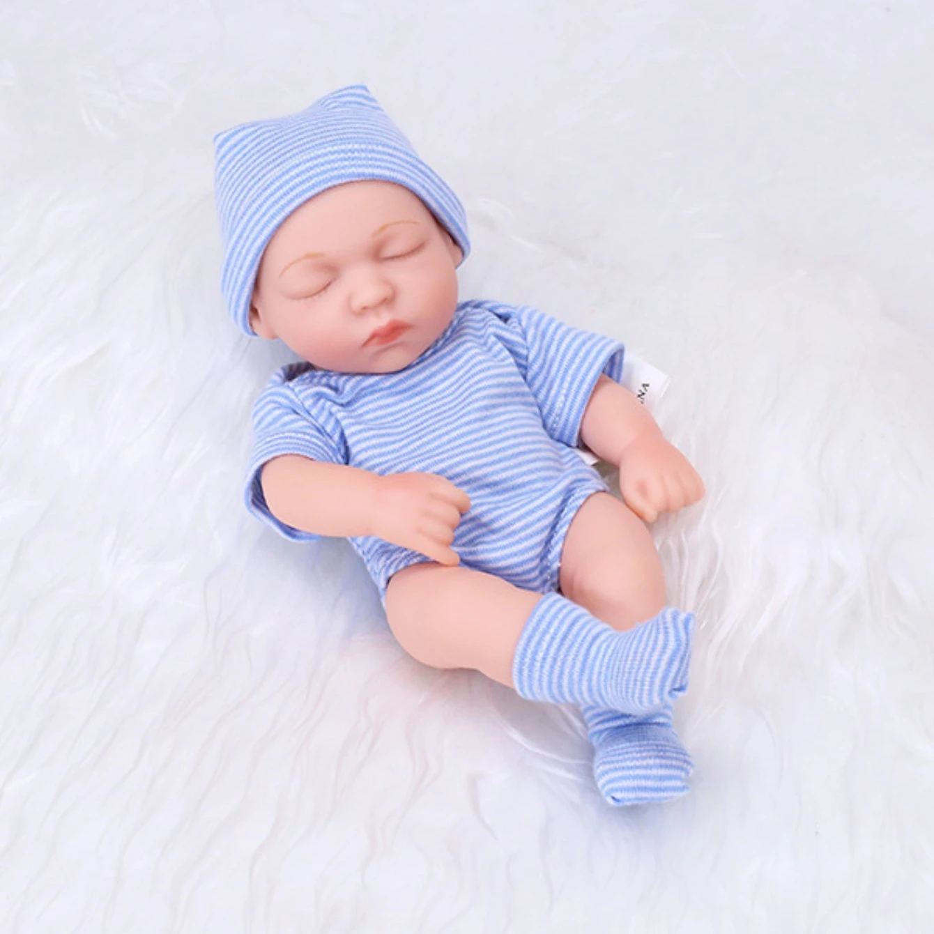 20cm Silicone Bebe Reborn Dolls Lifelike Mini Girl Doll Toys Vinyl Doll Sleep Reborn Toy DIY Doll Toys Reborn Baby Gift Dolls