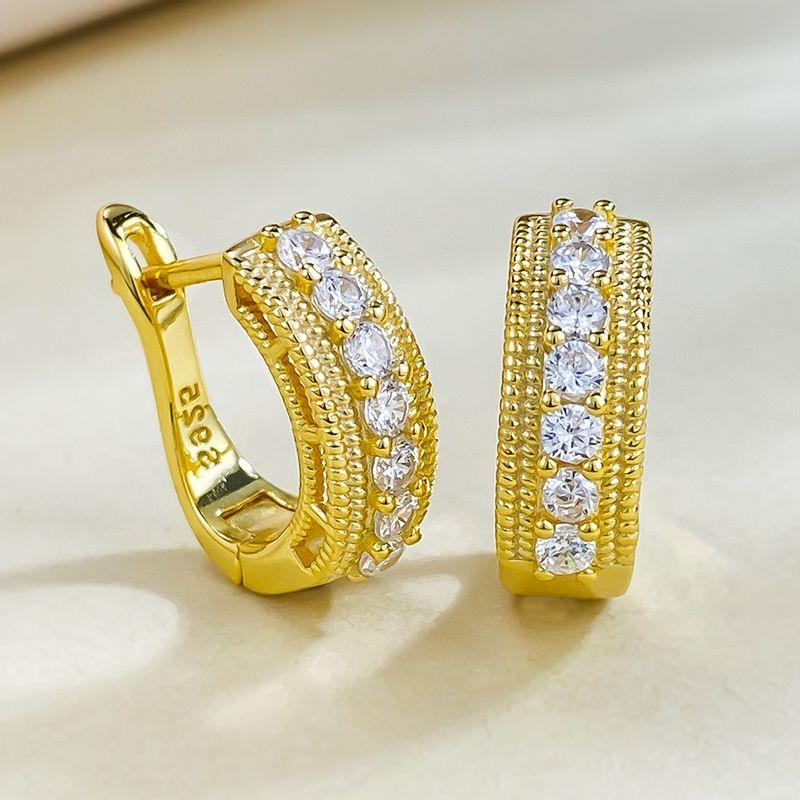 14K Gold Moissanite Diamond Hoop Earring 100% Real 925 Sterling Silver Party Wedding Earrings for Women Engagement Jewelry Gift Endmw
