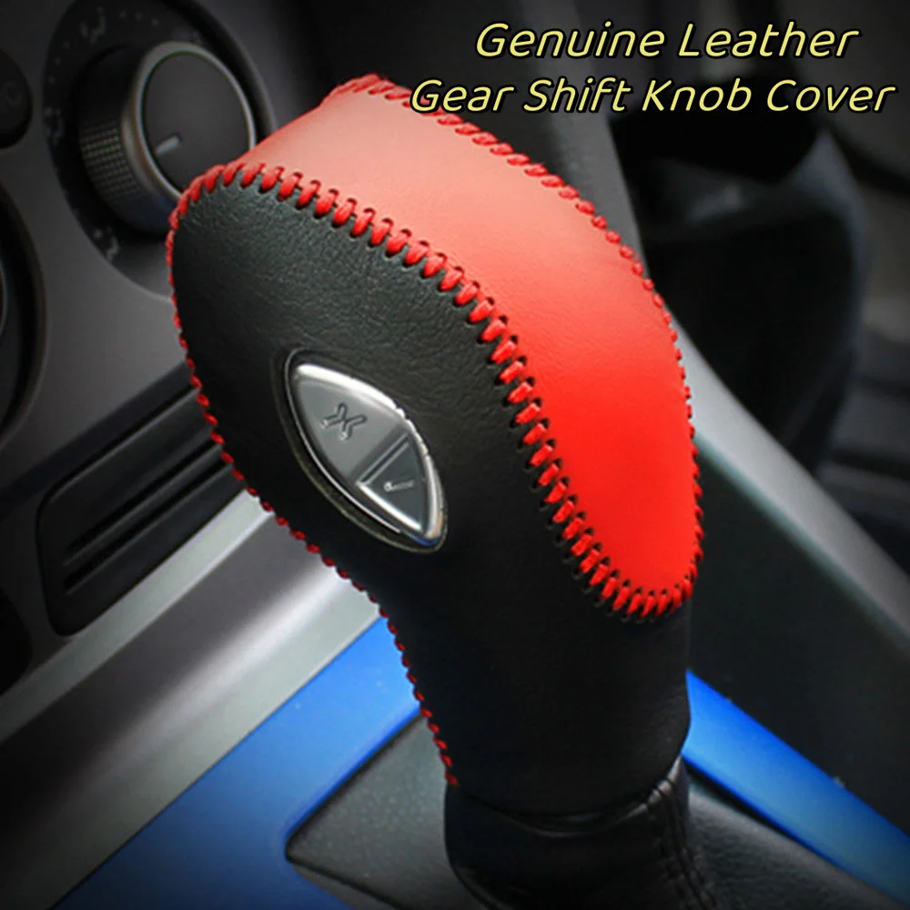 Car Gear Shift Knob Cover for Ford Mondeo Escape Kuga Ecosport Edge Focus Escort Leather Gearbox Shift Knob Cover