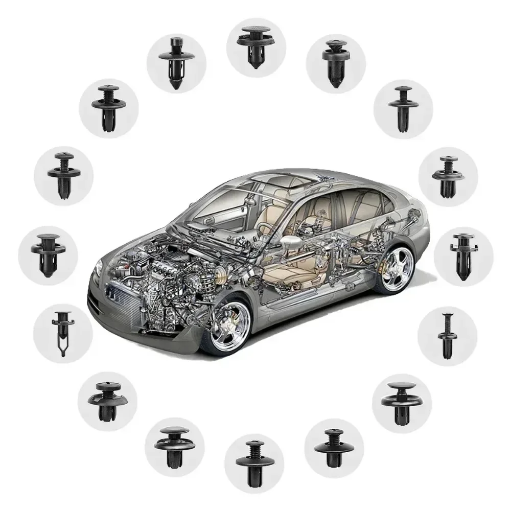 620PCS Car Fastener Clips Bumper Retainer with 30 Tools Car Plastic Rivets Fasteners Push Retainer Kit Door Trim Panel Clips
