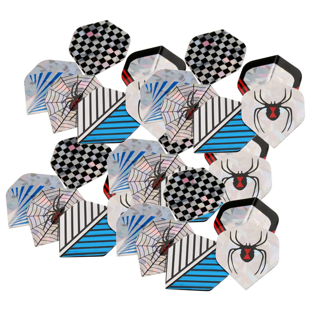 30 Pcs Premium Durable Dart Flights Standard Shape Fletches Extra Strong Replacement Accessories for Steel / Soft Tip Darts