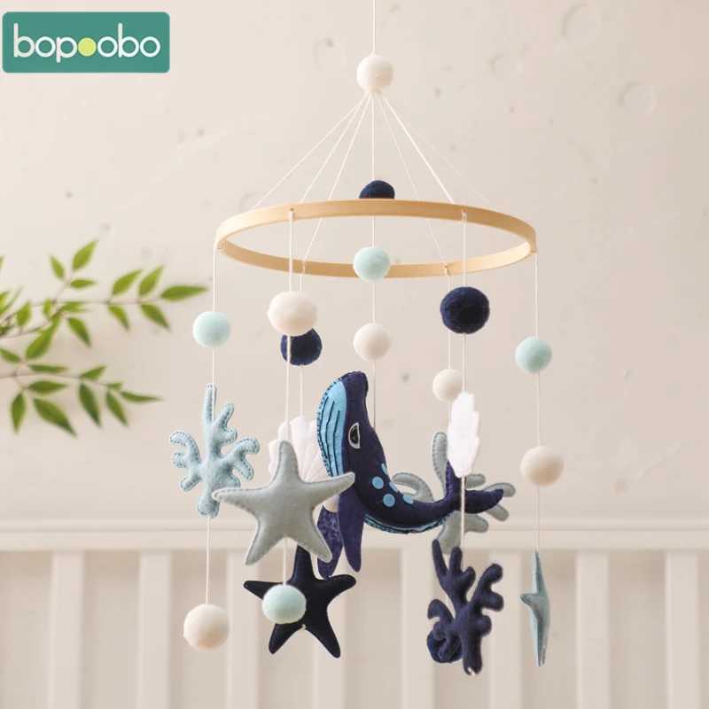 Mobiles# Baby Rattles Toys 0-12 Months Musical Newborn Cute Whale Animal Crib Bed Bell Mobile Toddler Rattles Carousel For Cots Kids Gift Q240525