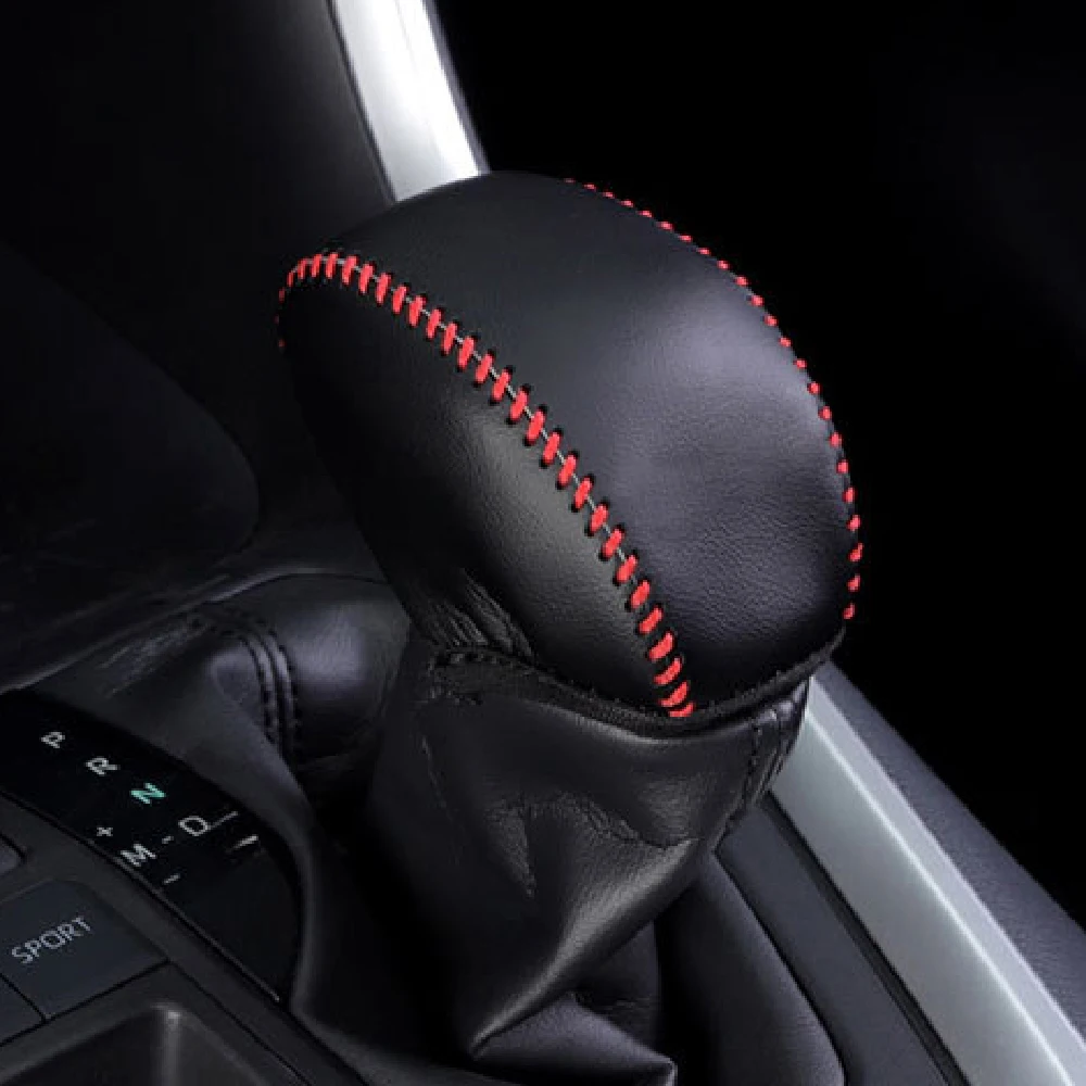 Leather Car Gear Head Shift Knob Cover Gear Shift Collars Fit for Toyota RAV4 RAV 4 XA50 MK5 2019 2020 2021 Accessories