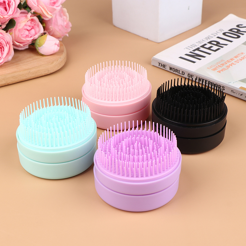 2in1 Creative New Product Portable Round Travel Massage Folding Comb Girl Hair Brush With Mirror Mini Pocket Mirror Styling Tool