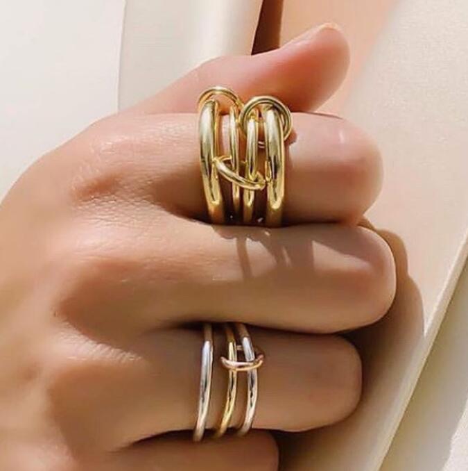 Designer Halley Gemini Band Rings Spinelli Kilcollin brand New luxury Industrial wind jewelry gold 925 sterling silver multiple ring Mother's Day gift