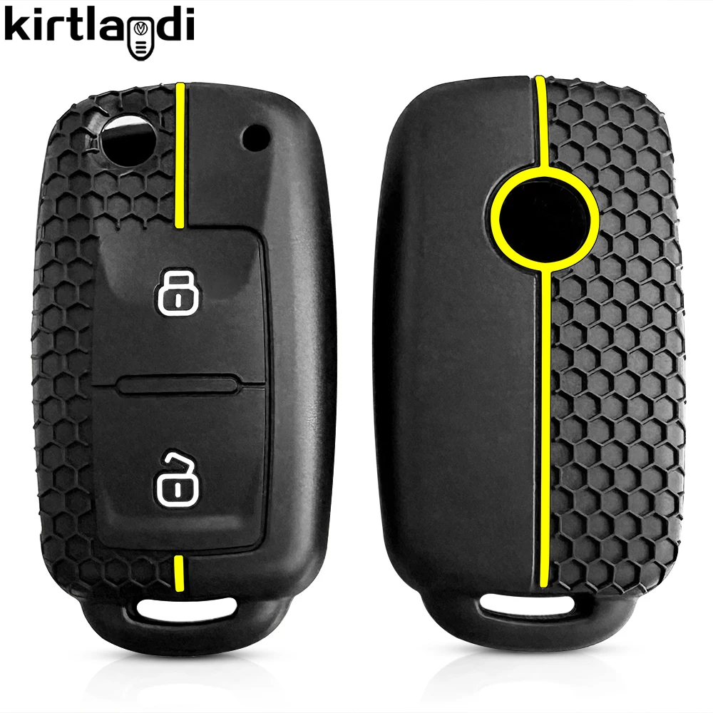 Silicone Key Case Cover For VW Passat Golf 4 5 6 Polo T5 Caravelle Touran Skoda Octavia Fabia Seat Toledo Ligier JS 50 Sport