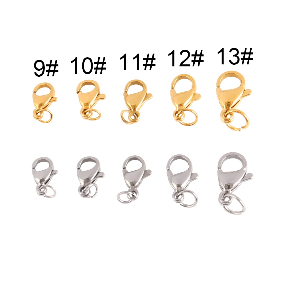 30pcs Lobster Clasps for Bracelets Necklaces DIY Hooks Chain Closure Accessories for Jewelry Making Findings Wholesale Keychain