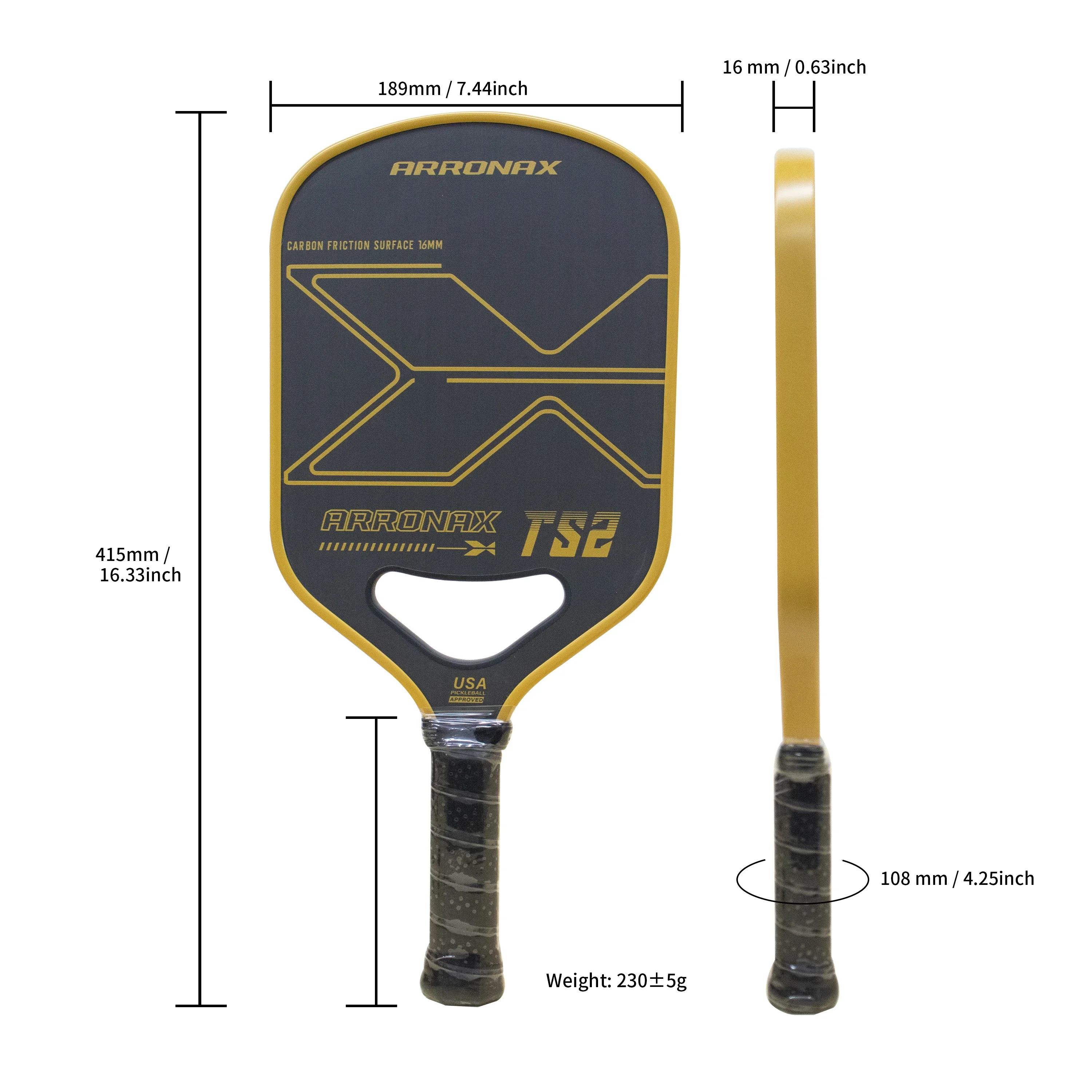 USAPA Composite Pickleball Paddle Rackets for Beginners, Advanced Players, Mid-Weight, New Arrival, 2023