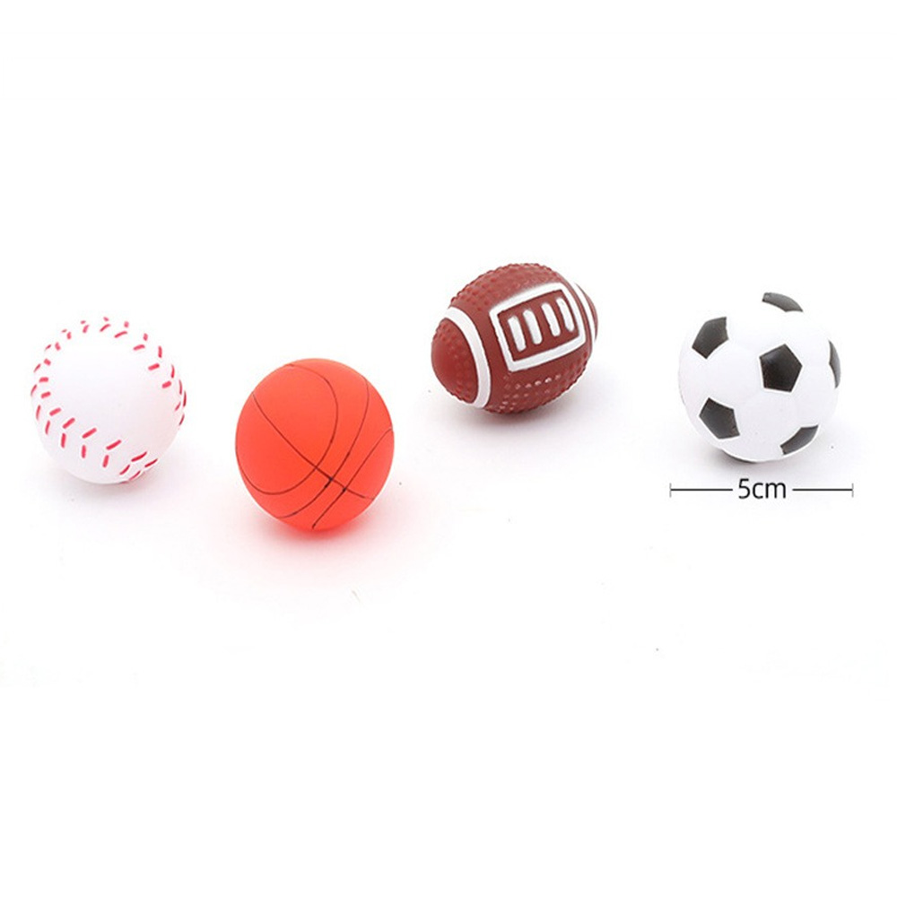Dog Toys Squeak Sound Dog Ball Rubber Rubgby Football Basketball Interactive Toys For Dogs Small Medium Large Pets Toy Supplies
