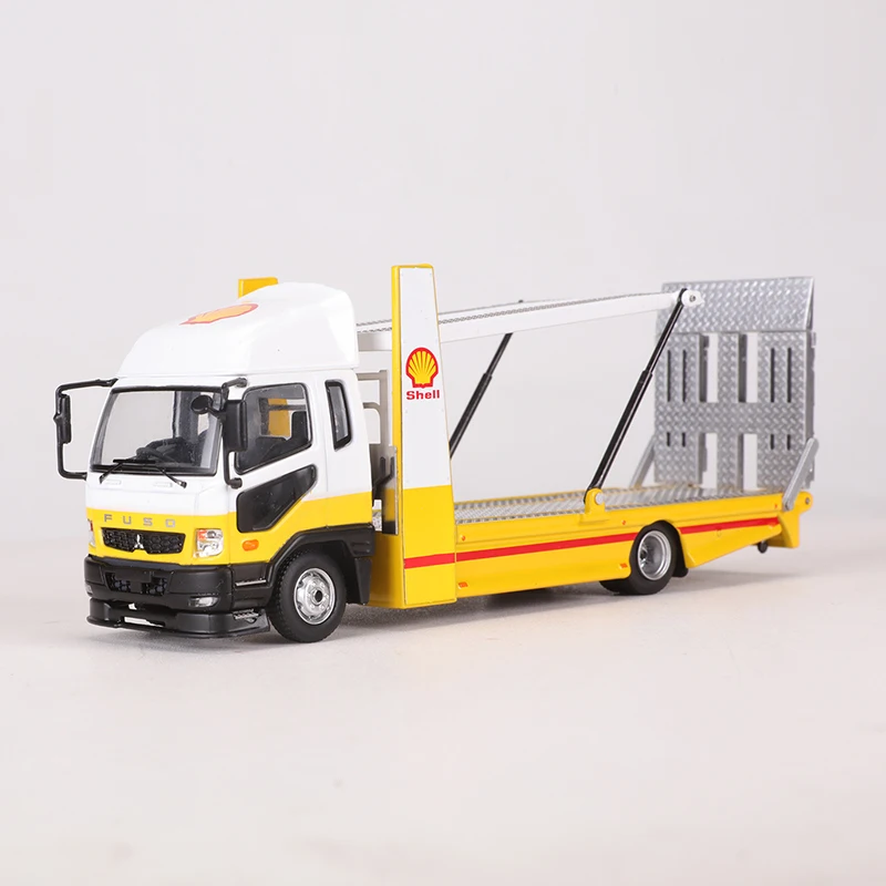 GCD 1:64 LBWK Mitsubishi LB-TRUCKS Double-Decker Trailer Fuso Super Great Alloy Model Car