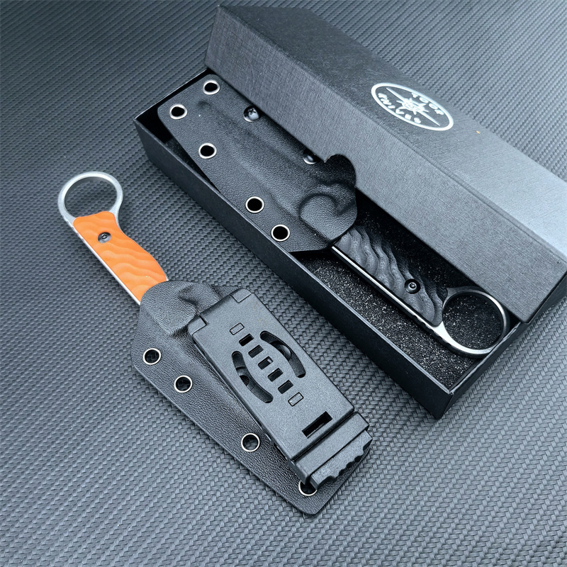 2024 Newest Toor Neck Knives Jank Shank Outlaw Fixed 3 440c Stonewashed Wharncliffe Blade G10 Handles with Ring Outdoor Tactical EDC Pocket Knife 1500
