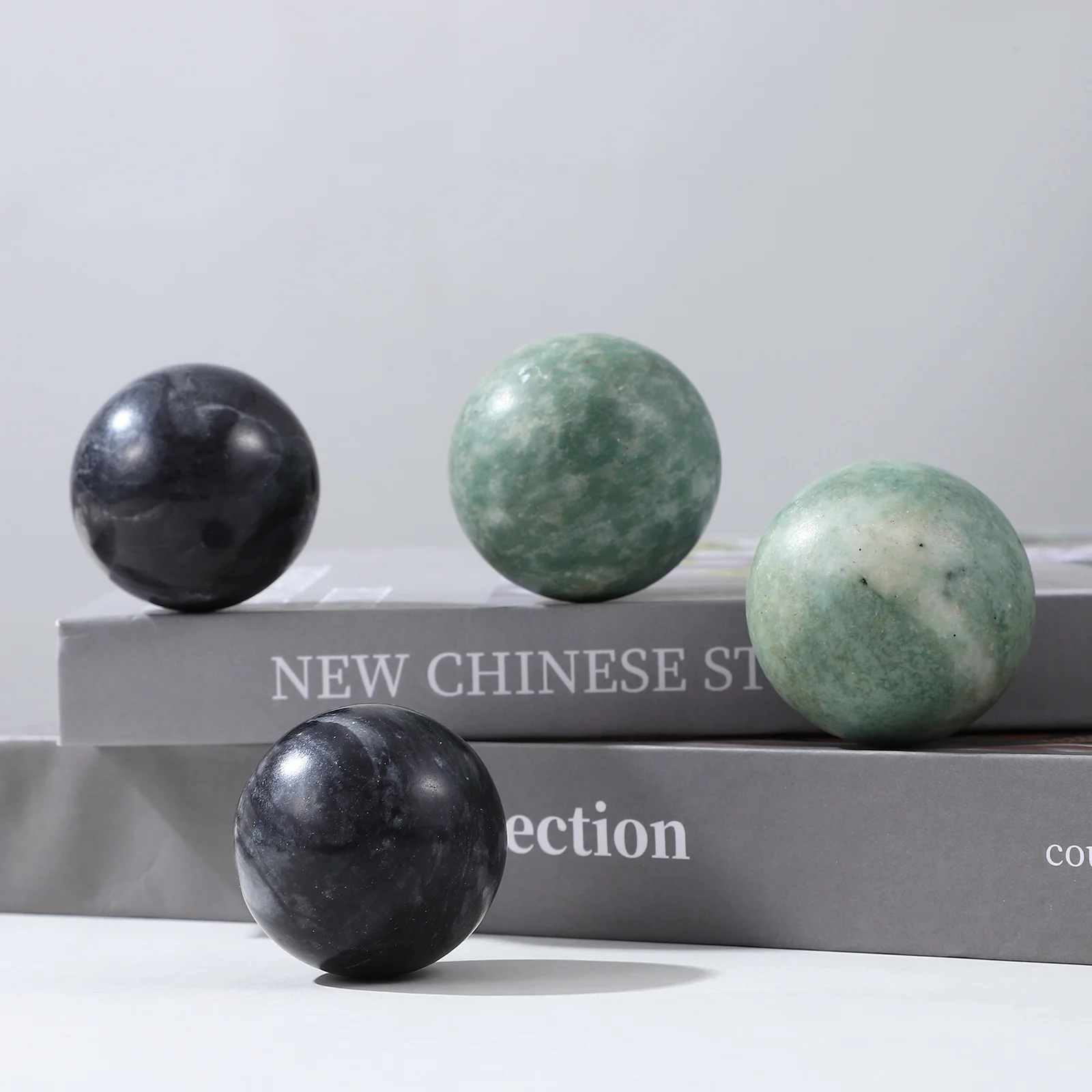 2 Sets Marble Pattern Balls Exercise Balls Hand Massage Balls Hand Massager Baoding
