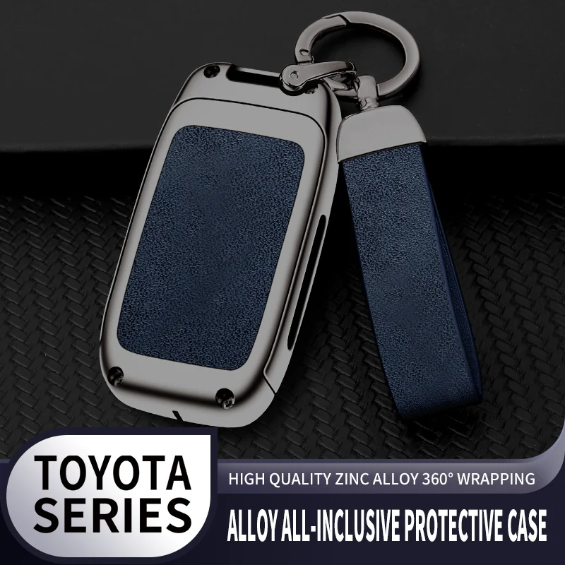 Zinc Alloy Leather Car Key Case Shell Cover for Toyota Prius 30 Alpha Aqua Land Cruiser Auris for Lexus LC 200 2012 - 2014 Parts