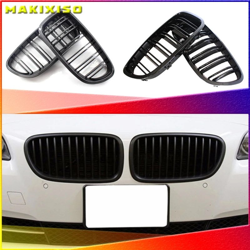 For 5 Series F10 F11 F18 520 523 525 520d 530d 540i Car Front Grille Kidney Racing Grill Gloss Black 10-17