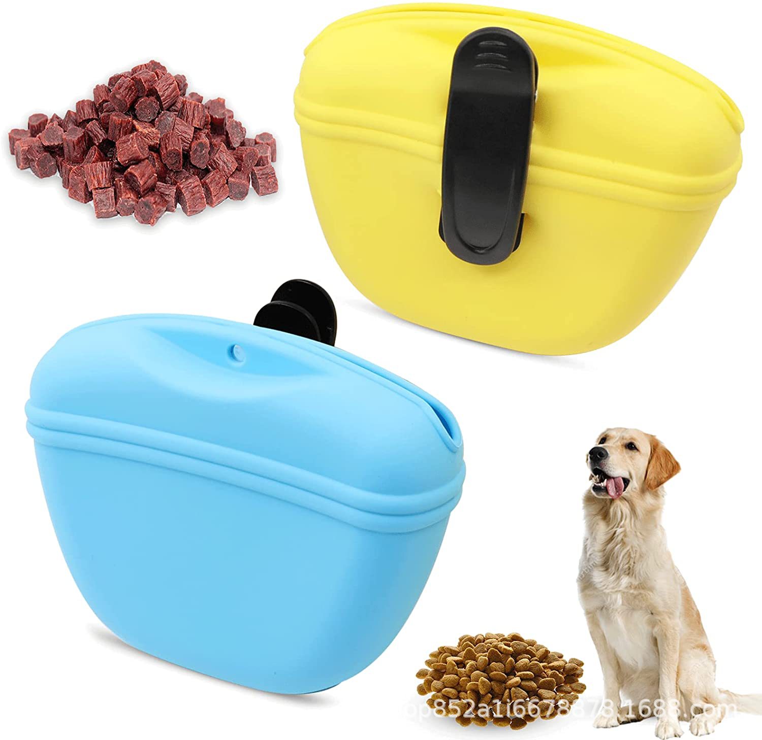 Silicone Dog Snack Bag Pet Portable Dog Training Waistpack Outdoor Feed Dog Obedient Food Reward Waistpack Pet Snack Storage Bag