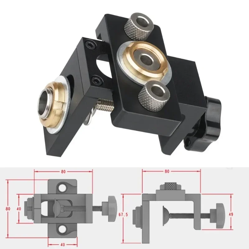New Woodworking Pocket Hole Jig 3 in 1 Adjustable Doweling Jig with 6/8/10/12/15mm Drill Bit Drilling Guide Locator Puncher Tool