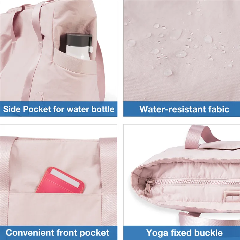 BAGSMART Tote Bag Women Yoga Bag Large Shoulder Sports Bags Top Handle Handbag with Yoga Mat Buckle for Gym Work School