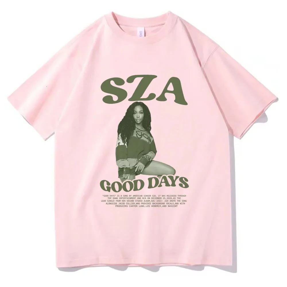 Rapper SZA Good Days T Shirt Hip Hop Retro TShirt Men Women Short Sleeve Cotton Harajuku Fashion Tshirts Oversized Streetwear 240521
