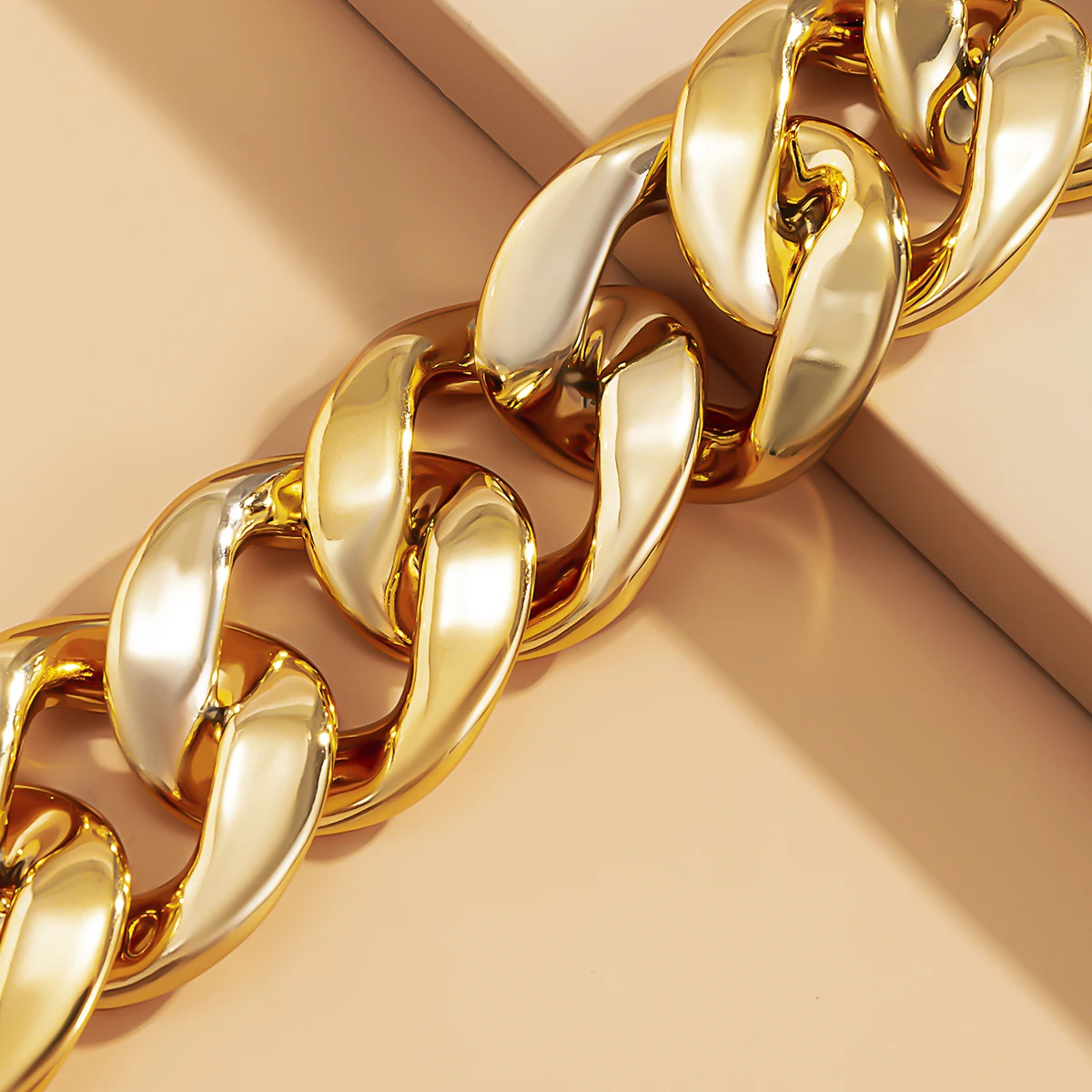 Exaggerated Cuban Curb Big Acrylic Chain Bracelet Bangle Vintage Punk Lock Bling Link Bracelets Men Party Jewelry Accessories