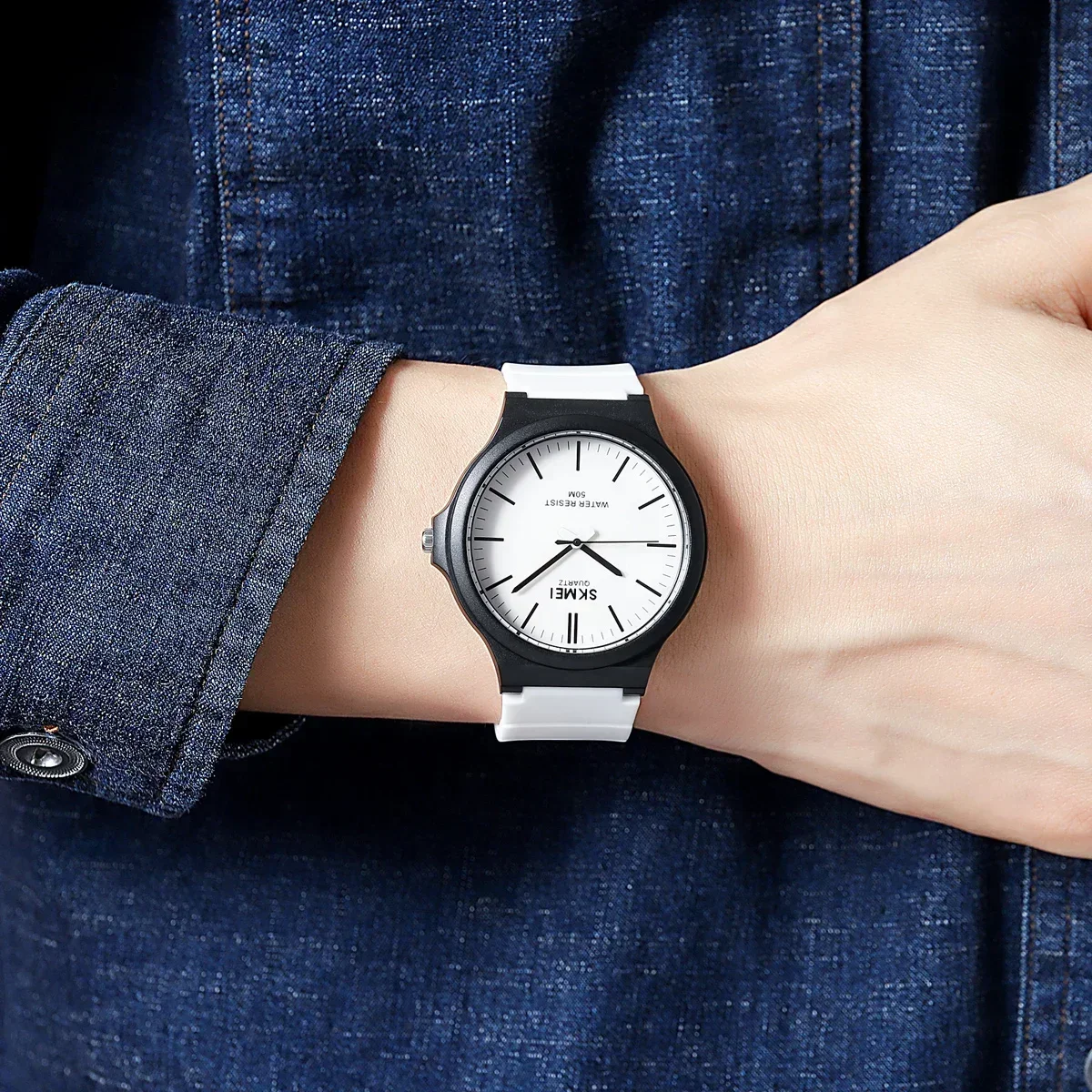 SKMEI Mens New Simple TPU Strap 3Bar Waterproof Watches For Male Time Clock reloj hombre 2018 Casual Quartz Wristwatches