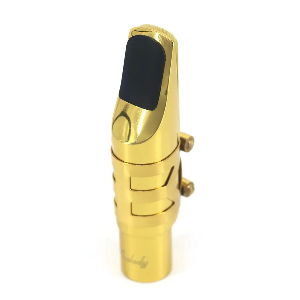 Muslady 7C Tenor Saxophone Mouthpiece Musical Instrument Accessories Brass Material with Reed Cap Buckle Patch