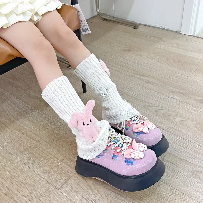 cm Children Aldult Korean Lolita Leg Warmers Kids Cute Knitted Warm Foot Cover for Girls Elastic Tube Socks Y K Gloves 5
