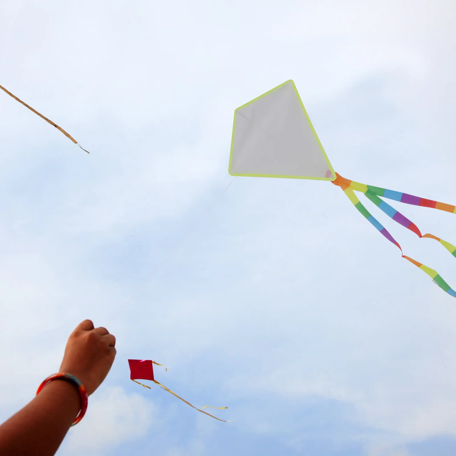 15 Sets Outdoor Toys Teaching Blank Kite DIY Painting Fly Swivel Line Kids Cloth Toddler