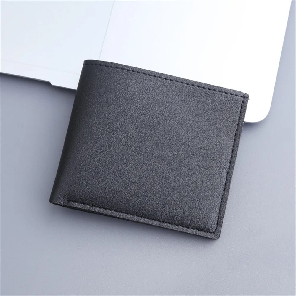 High Brand New Style Men Short Pu Leather Wallets Vintage Thin Male Credit Multi-Card Holder Black Small Money Purses Wholesale