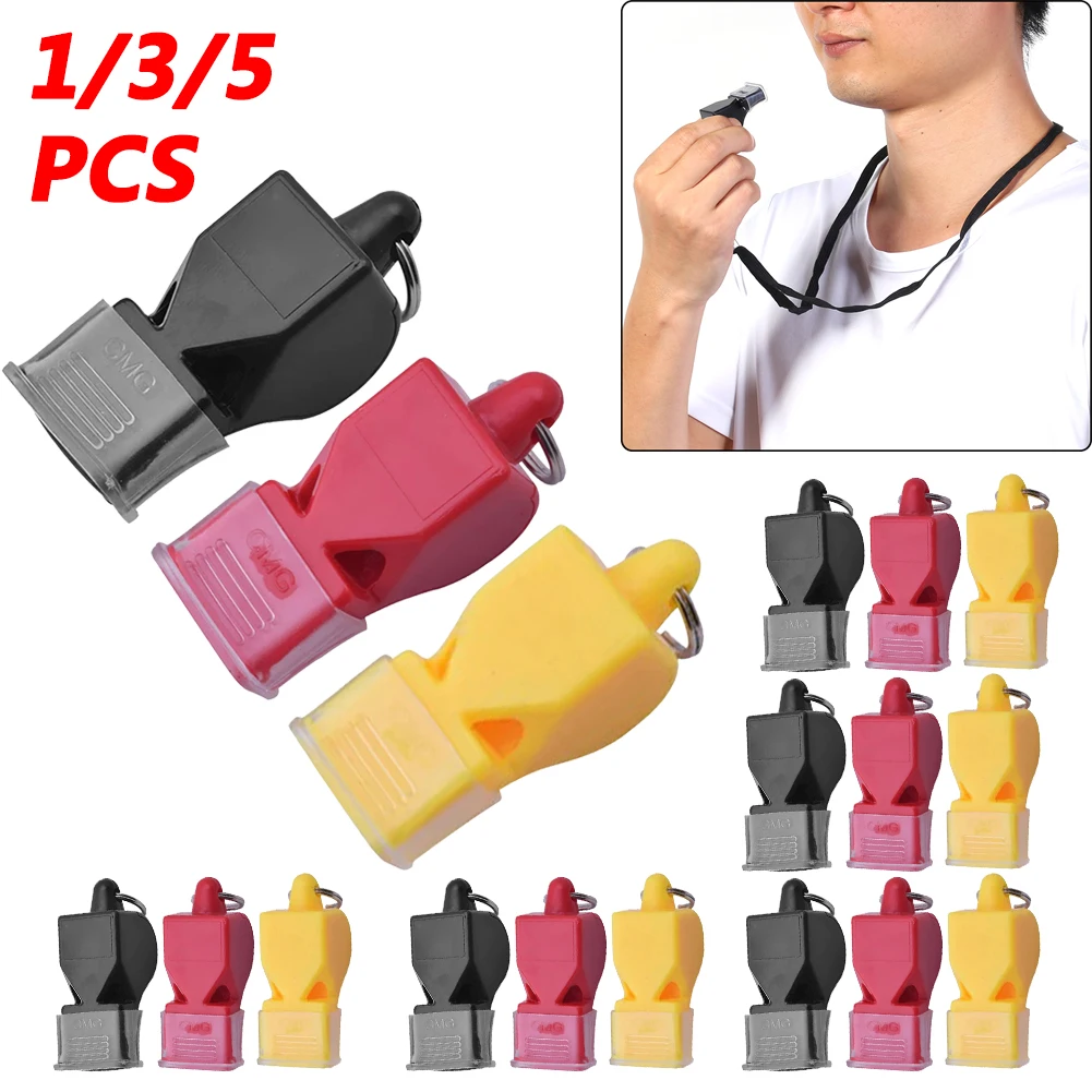 PCS Plastic Whistle Sports Portable Loud Crisp Sound Multifunctinal for Football Basketball 5