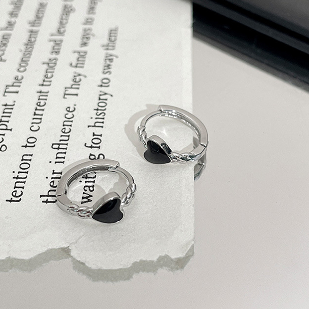 1Pair Black shaped Hoop Earrings Simple Cool Style Exquisite Unique Earrings Women's Punk Jewelry Gift Hot selling