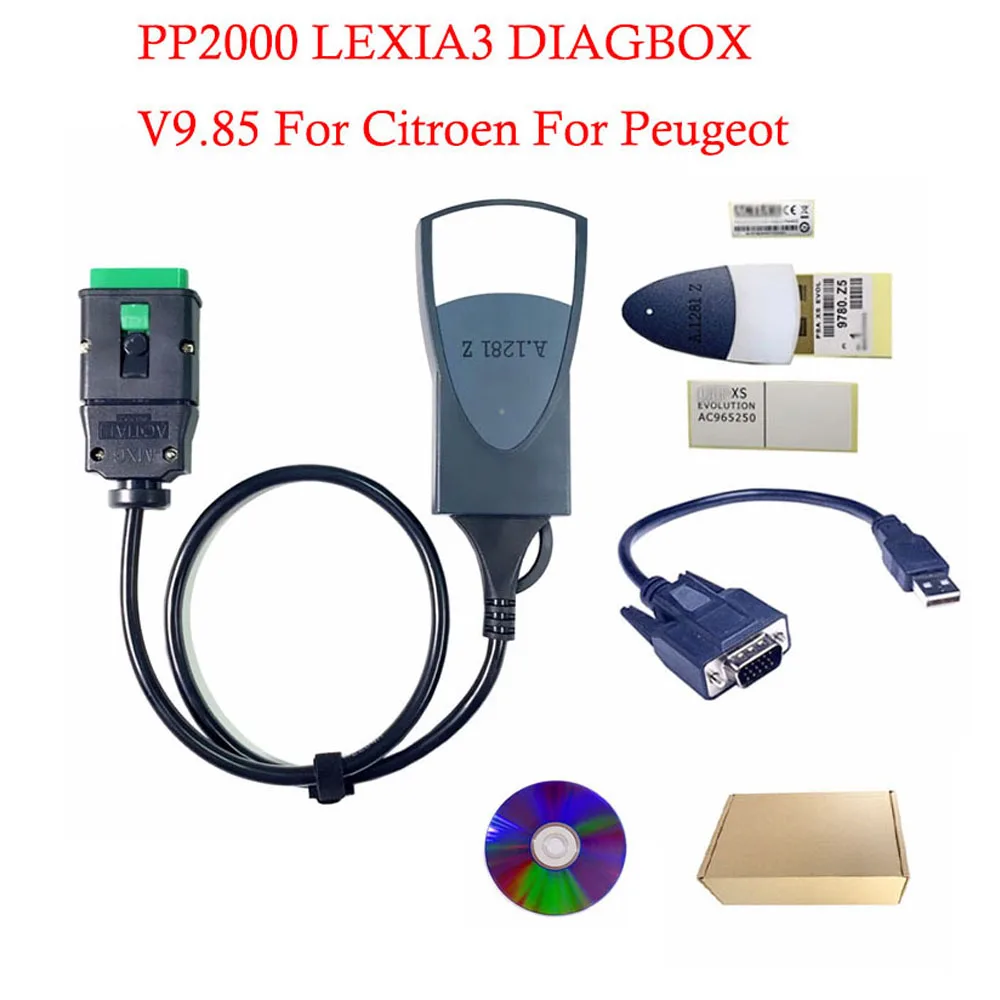 Super Lexia3 PP2000 Diagbox 9.85 For Citroen For Peugeot Car Diagnostic Tool Lexia 3 OBD2 Auto Scanner Tool