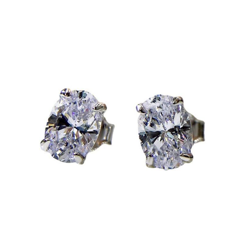 Choucong Drop Ship Top Sell Stud Earrings Moissanite Solitaire Simple Fashion Jewelry Sterg Sier Gold Fill Women Wedding Oval Dia Earring Gift