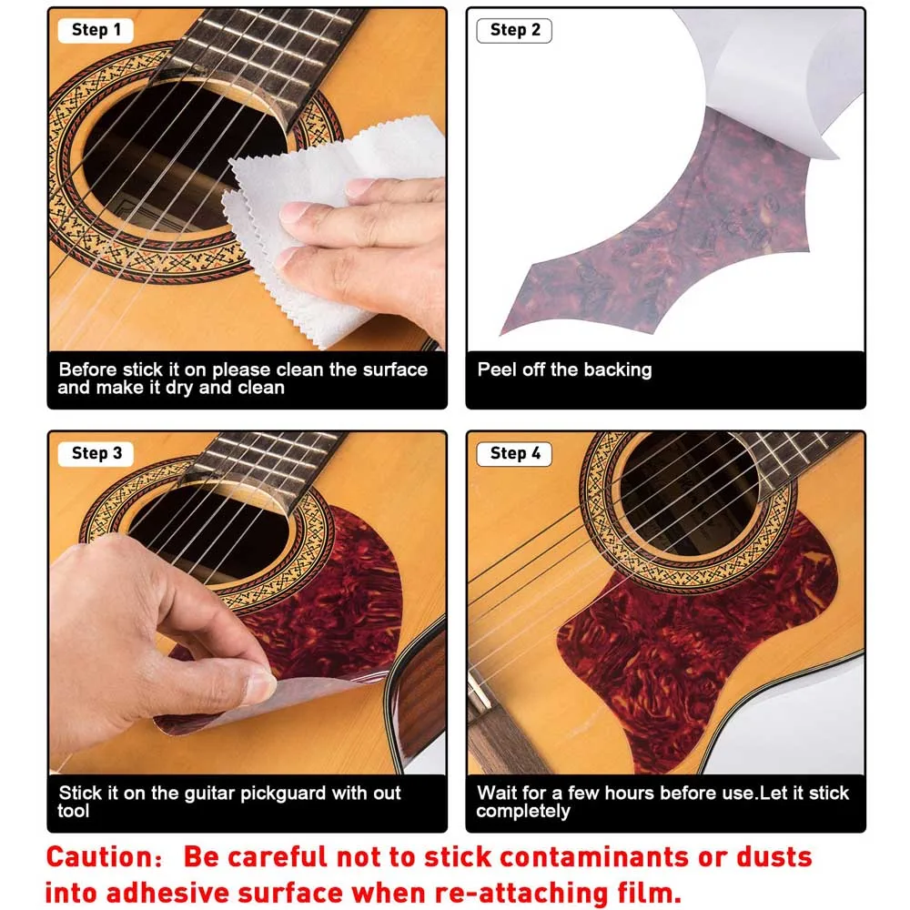 Acoustic Guitar Pickguard Scratch Plate Self Adhesive Pick Guard Sticker Folk Acoustic Guitar Pickguard Accessories