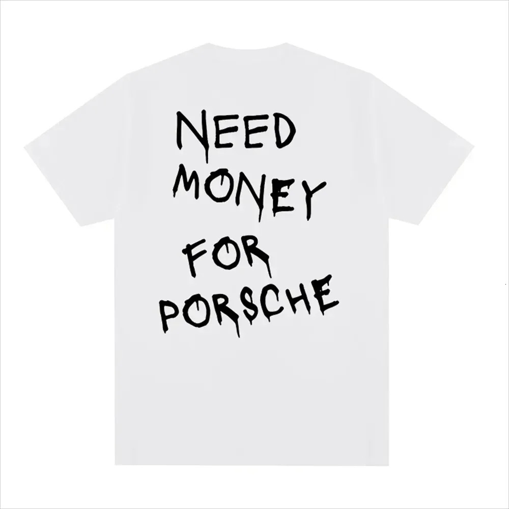 Need Money Cotton Men Tshirt Funny Japanese Anime Letter 3D Printing Mens Oversized Tops Tee 240513