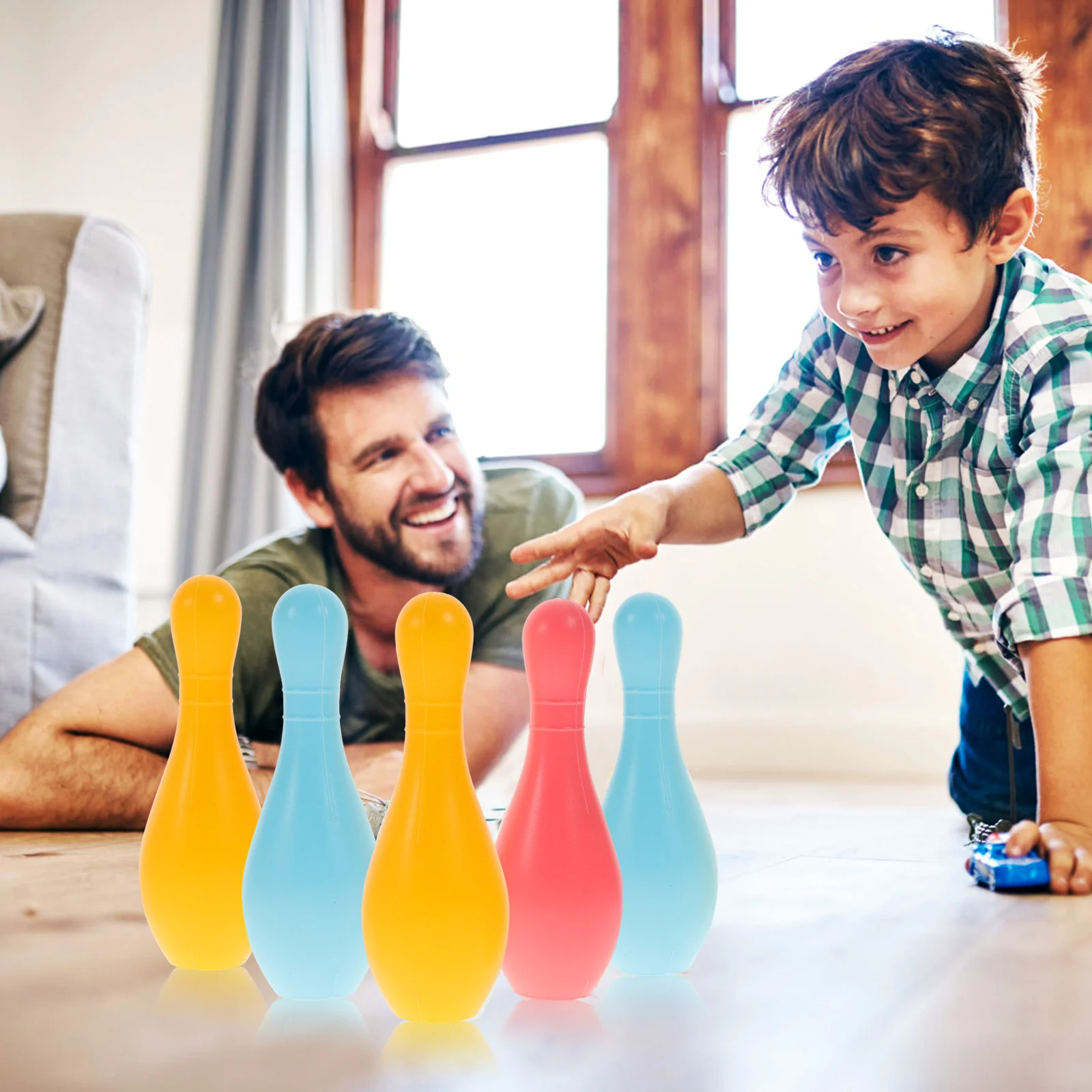 Kids Bowling Set Indoor Outdoor Party Bowling Play Set with 10pcs 2 Balls ( ) Sports and leisure