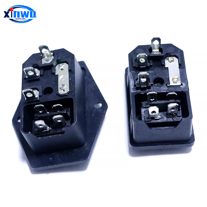 Wholesale AC250V Power Socket 10A Fuse IO Switch Plug Coin Pusher Pinball Arcade Claw Crane Vending Machine Cabinet Accessories