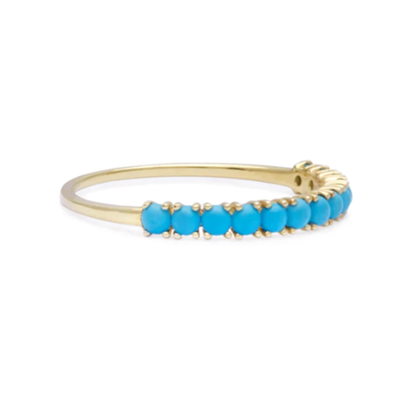 CANNER Anillo plata 925 Sterling Silver Wedding Band Retro Super Micro Inlaid Turquoise Rings For Women Girls Engagement Jewelry