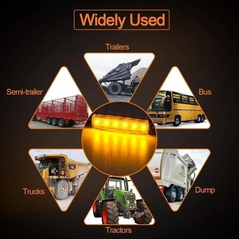 12V-24V Led Side Marker Lights Front Rear for Trucks, Cab RV Trailer 30/20/10/5PCS Amber/Red/White/Green/Blue indicator light