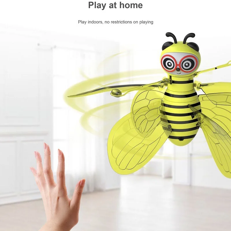 Little Bee Aircraft Gesture Sensing Vehicle Flying Helicopter Lights Children's Toys Birthday Gift Christmas
