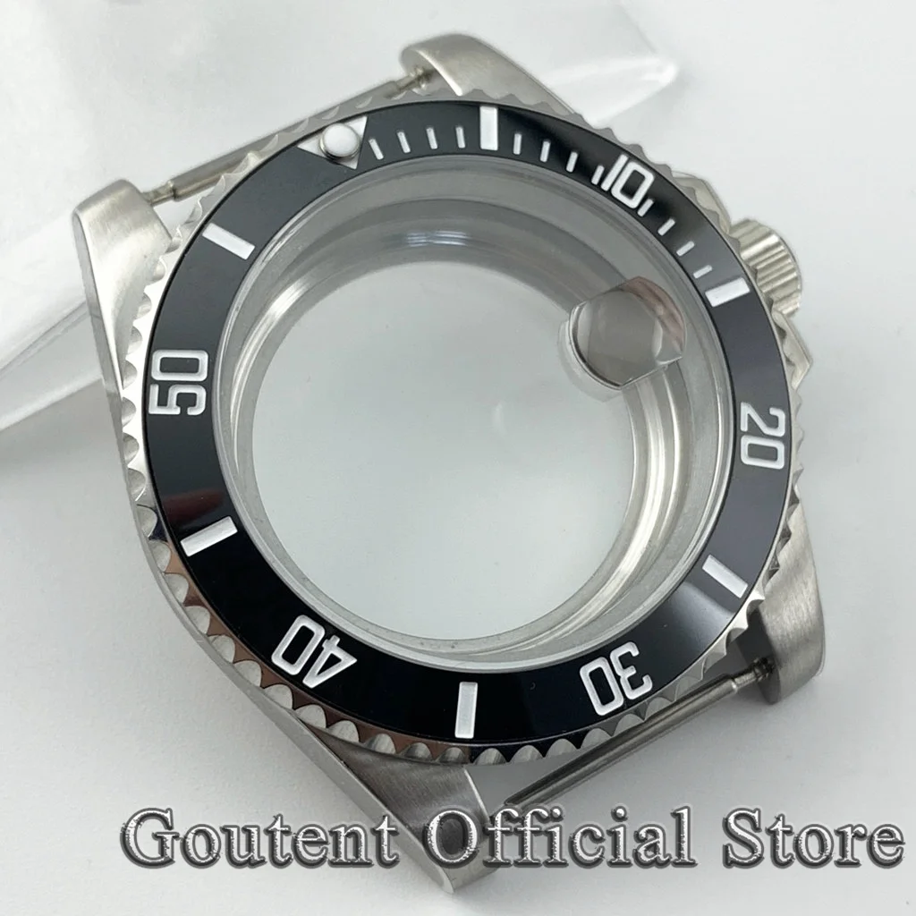 Goutent 40mm Cases Men's Watch Ceramic Bezel Sapphire Glass Fit NH34 NH35 NH36 Miyota 8215 821A ETA 2824 PT5000 Movement