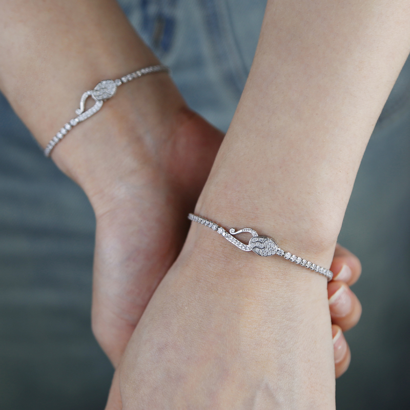 Bg CZ Tennis Bracelet for Women - Iced Out Snake Chain Hand Jewelry