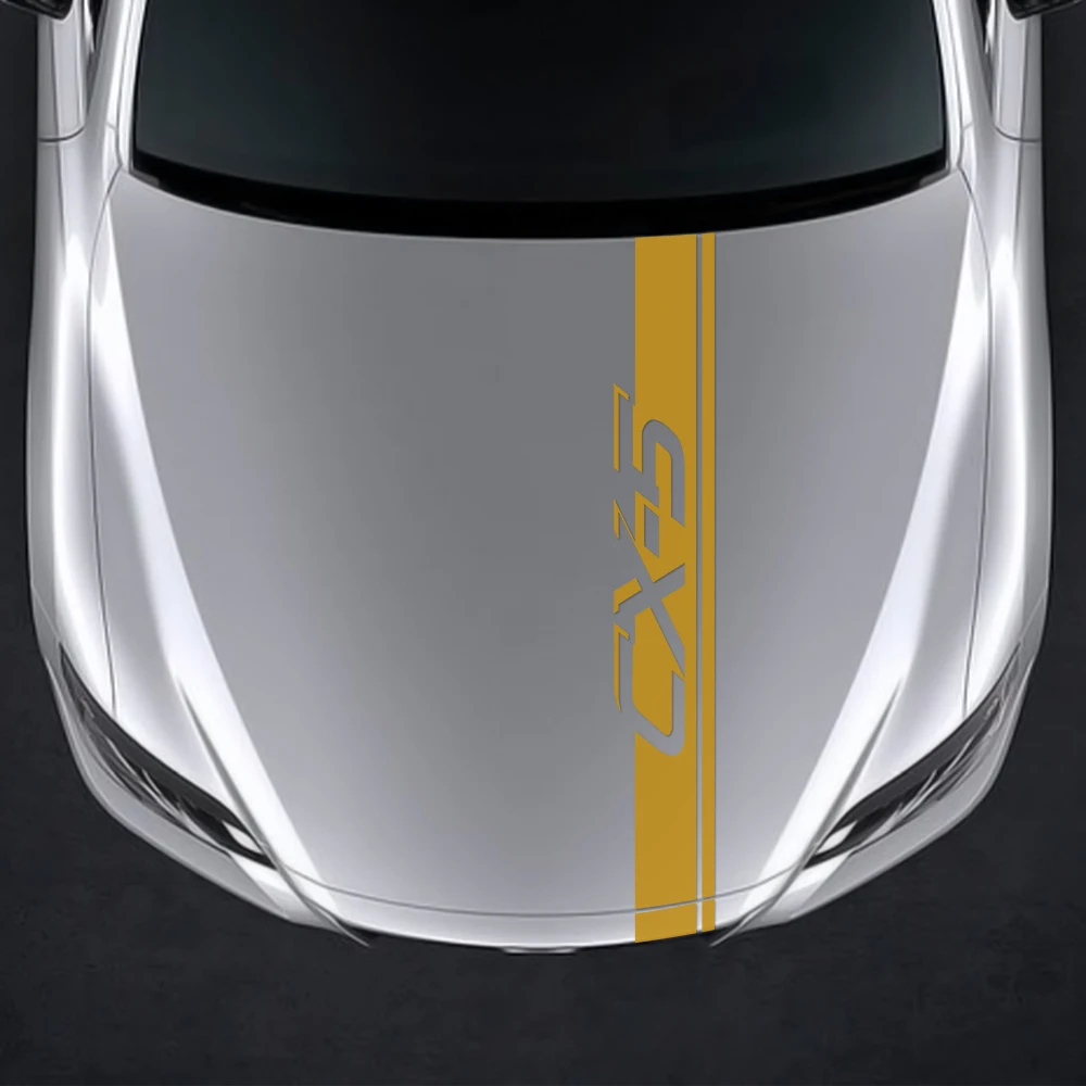 Car Hood Cover Stripes Stickers For Mazda Demio CX-5 CX-3 3 6 Axela Atenza MS MPS Auto Engine Bonnet Trim Decals Car Accessories