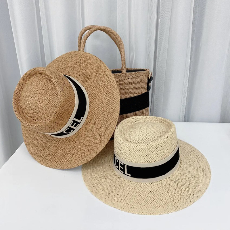 Designer Womens Straw Men Summer Beach Hat Grass Braid Caps Concave Top Bucket Hats Fashion Letter Flat Fisherman's Cap G2405272XQ