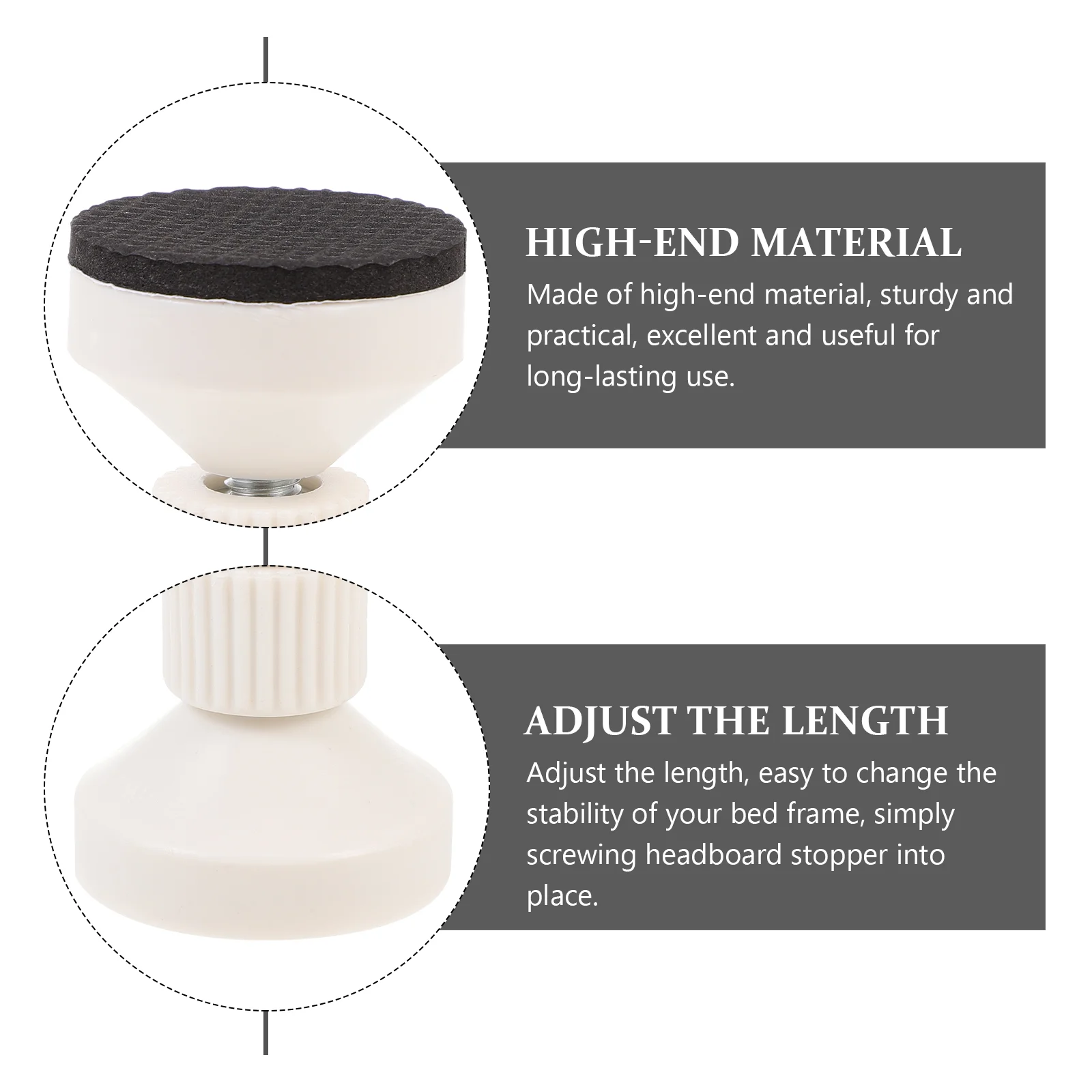 Bedside 2 Anchor Pcs ddmysmile Stoppers Headboard For Wall Holder Frame Support Adjustable Plastic Smile